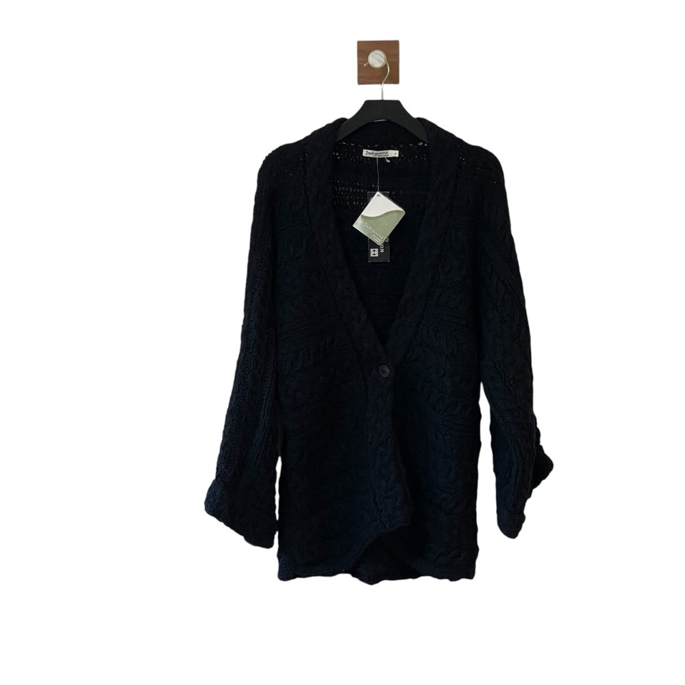Indigenous One Weave 100% Organic Cotton Black Kimono‎ Cardigan